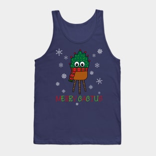 Merry Cactus - Christmas Cactus With Scarf Tank Top